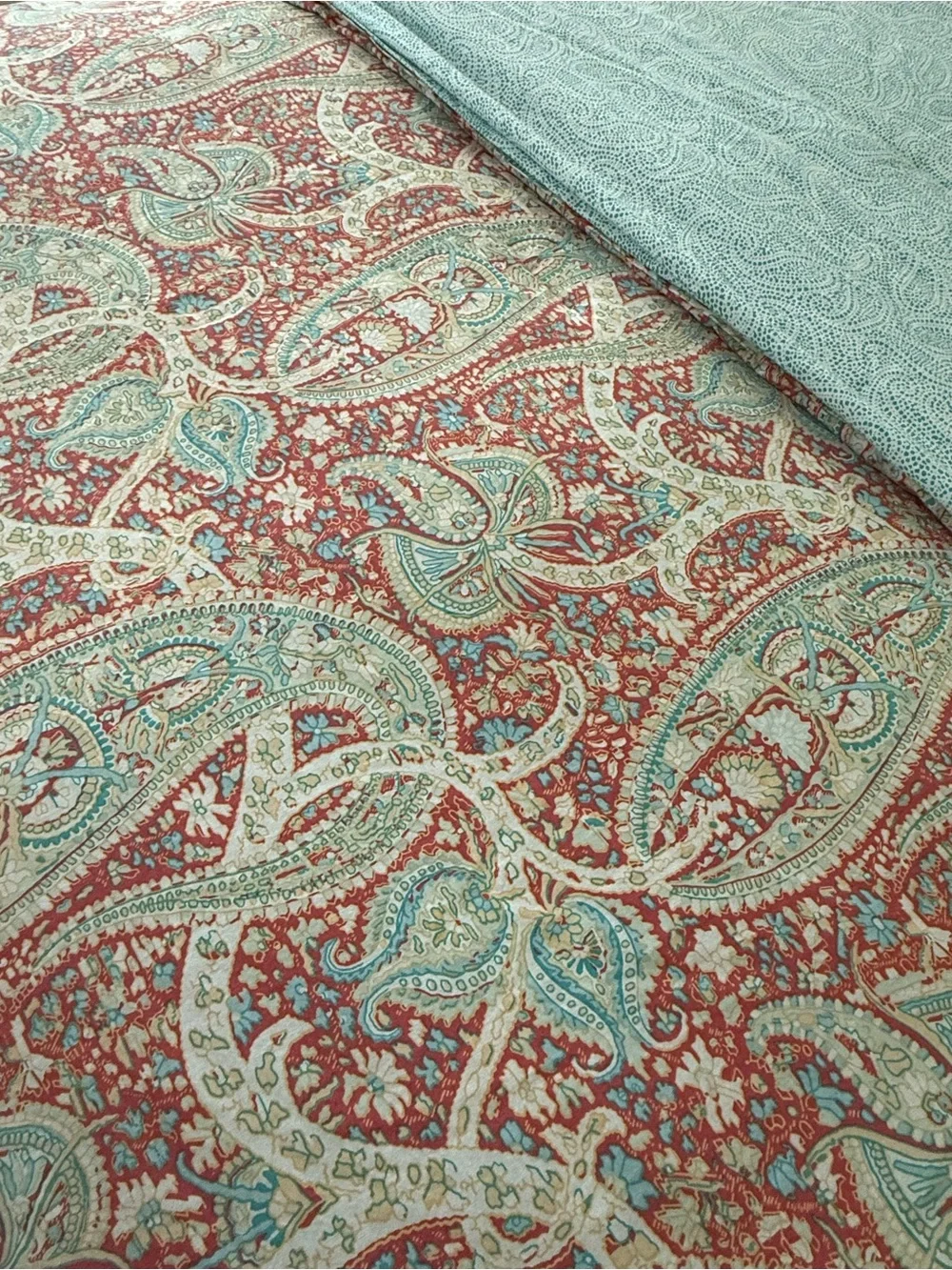 Lauren Ralph Lauren Paisley Reversible Comforter in Coral and Teal Full